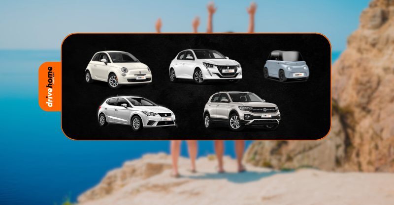 DriveHome categories, fiat 500, peugeot 208, citroen ami, seat ibiza, volkswagen t-roc