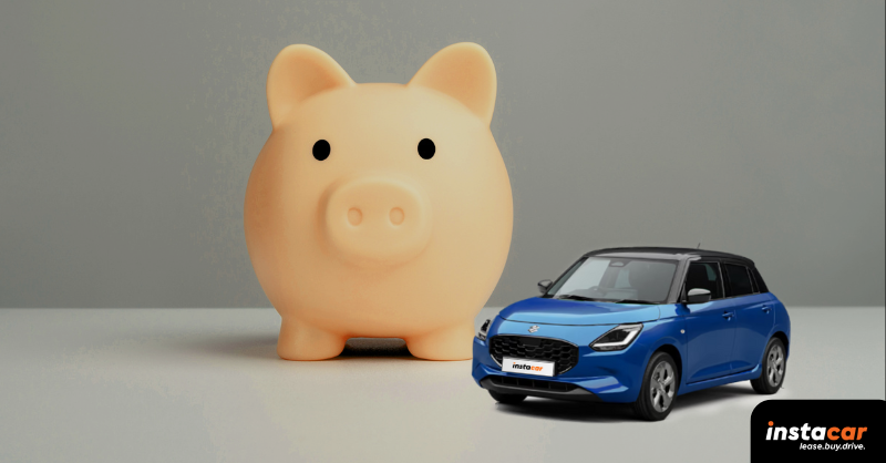 a piggy bank and a suzuki swift