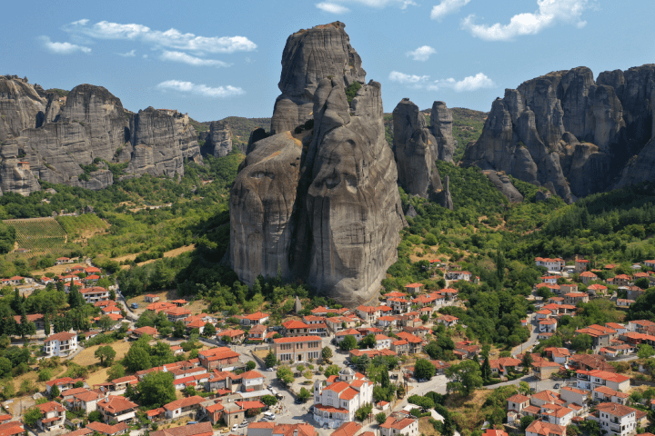 a high hill at meteora